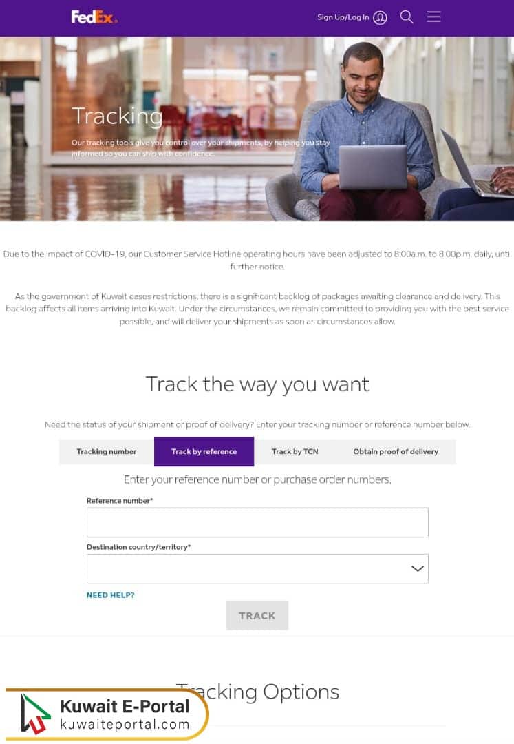 FedEx Kuwait Tracking by Reference Steps