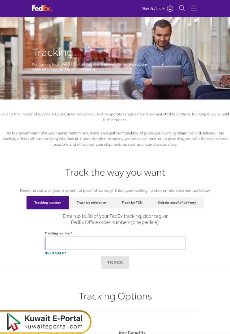 FedEx Kuwait Tracking Online Steps