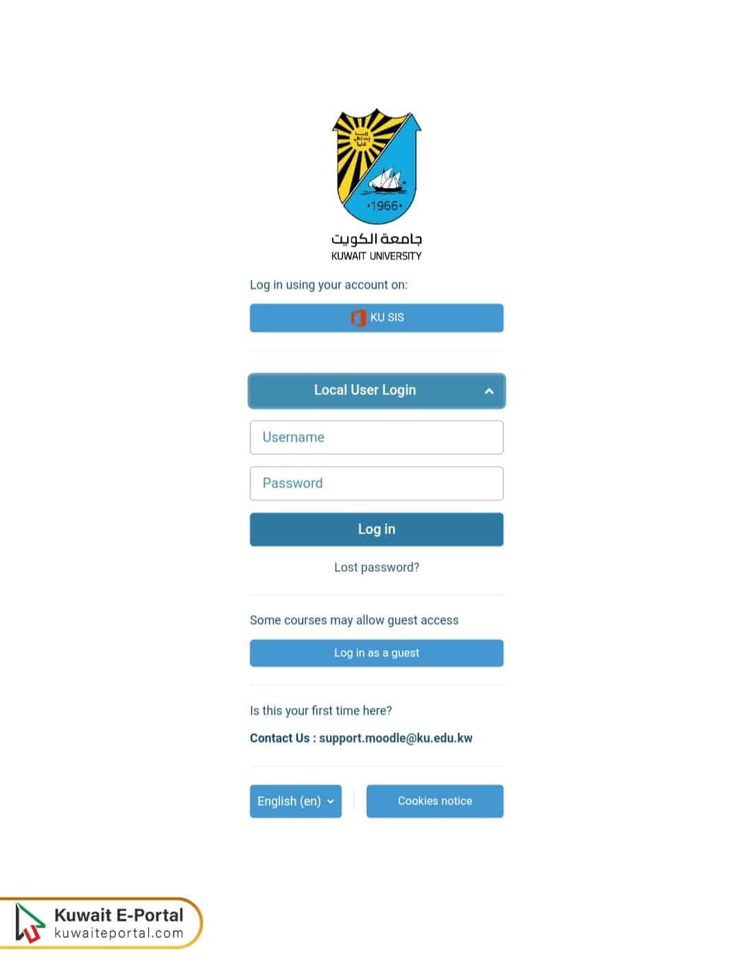 Moodle KU Login Link Kuwait EPortal